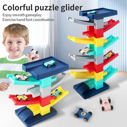 DIY Multilevel Racetrack Glider on Building Block Toys